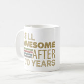 Geweldige 70e verjaardag koffiemok (Voorkant links)