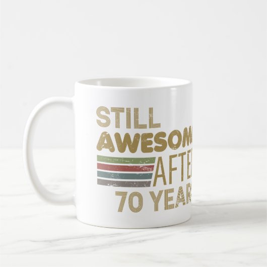 Geweldige 70e verjaardag koffiemok (Links)