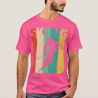 Geweldige 70s vintage retro skicadeaus voor skiërs t-shirt