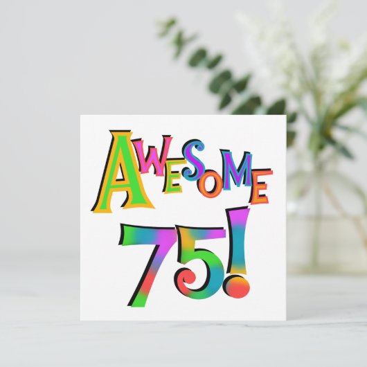 Geweldige 75 T-shirts en cadeautjes op zaterdag Kaart (Staand voorkant)