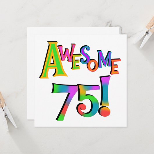 Geweldige 75 T-shirts en cadeautjes op zaterdag Kaart (Voorkant / Achterkant in situ)