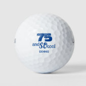 Geweldige 75e verjaardag Cool Blue op maat Golfballen (Voorkant)