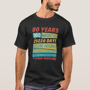Geweldige 80 jaar oude versie 80th t-shirt