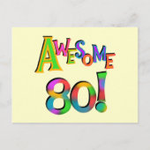 Geweldige 80 T-shirts en cadeautjes op zaterdag Briefkaart (Voorkant)