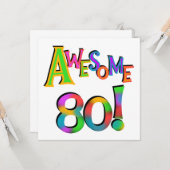 Geweldige 80 T-shirts en cadeautjes op zaterdag Kaart (Voorkant / Achterkant in situ)