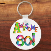 Geweldige 80 T-shirts en cadeautjes op zaterdag Sleutelhanger (Voorkant)