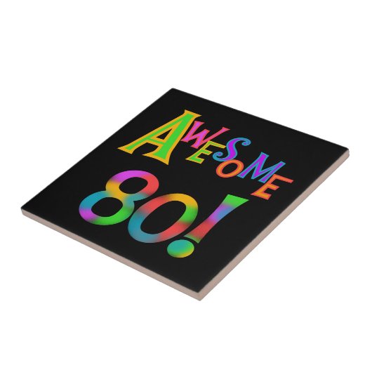 Geweldige 80 T-shirts en cadeautjes op zaterdag Tegeltje (Zijkant)