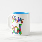 Geweldige 80 T-shirts en cadeautjes op zaterdag Tweekleurige Koffiemok (Voorkant links)