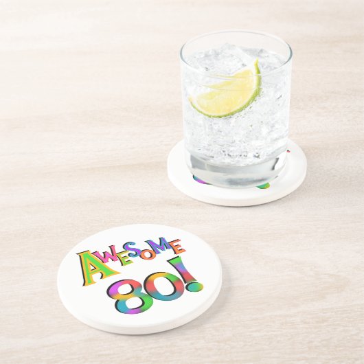 Geweldige 80 T-shirts en cadeautjes op zaterdag Zandsteen Onderzetter (Zijkant)