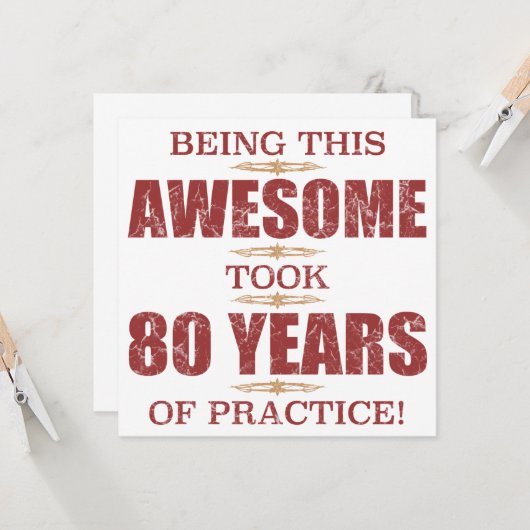 Geweldige 80e verjaardag kaart (Voorkant / Achterkant in situ)