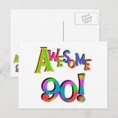 Geweldige 90 T-shirts en cadeautjes op de dag van  Briefkaart (Voorkant / Achterkant)