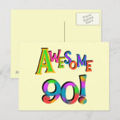 Geweldige 90 T-shirts en cadeautjes op de dag van  Briefkaart (Voorkant / Achterkant)