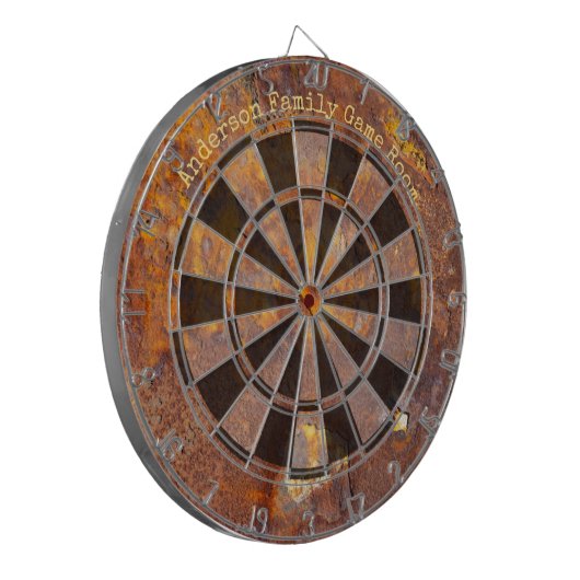 Geweldige aangepaste Rusty Iron-bericht Dartbord (Voorkant Links)