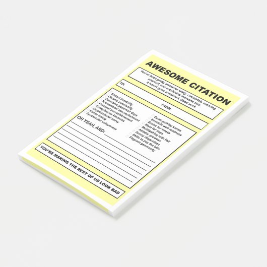 "Geweldige aanhaling" Post-it Opmerkingen Post-it® Notes (Schuin)