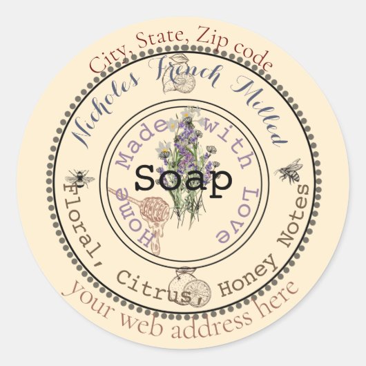 geweldige aanpasbare zeep ronde sticker (Voorkant)