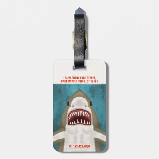 Geweldige aanval op witte haai Aangepaste oceaangr Bagagelabel (Achterkant verticaal)