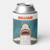 Geweldige aanval op witte haai Aangepaste oceaangr Blikjeskoeler (Blikje Achterkant)