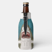 Geweldige aanval op witte haai Aangepaste oceaangr Flesjeskoeler (Fles Achterkant)