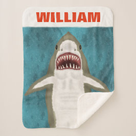 Geweldige aanval op witte haai Aangepaste oceaangr Sherpa Deken