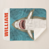 Geweldige aanval op witte haai Aangepaste oceaangr Sherpa Deken (Voorkant (horizontaal))