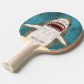 Geweldige aanval op witte haai Aangepaste oceaangr Tafeltennisbatje (Voorkant Gekanteld)