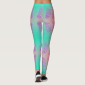 Geweldige Abstracte Art Turquoise Pink Print Leggi Leggings (Achterkant)