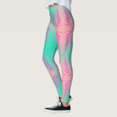 Geweldige Abstracte Art Turquoise Pink Print Leggi Leggings (Links)