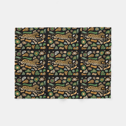 Geweldige Abstracte leopard-ventilator Fleece Deken (Voorkant (Horizontaal))