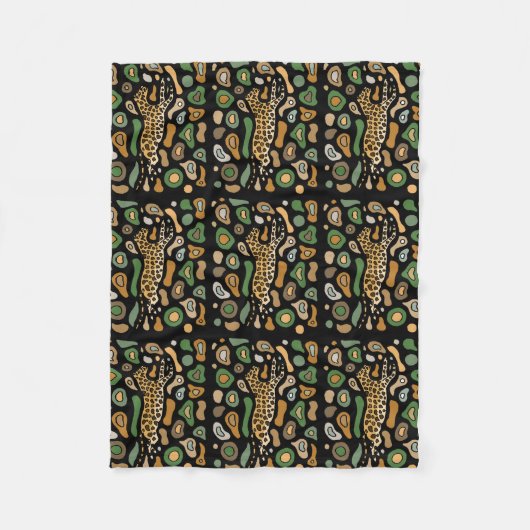 Geweldige Abstracte leopard-ventilator Fleece Deken (Voorkant)