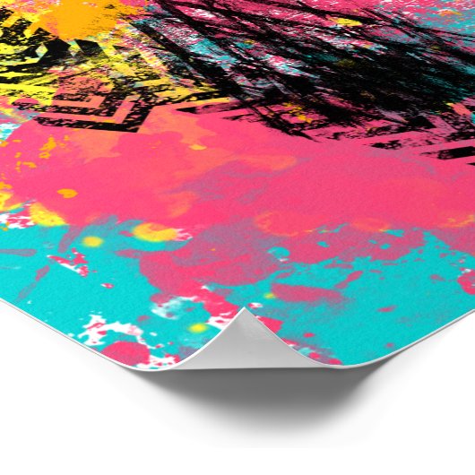 Geweldige abstracte verf "Be You"-aangepaste woord Poster (Hoek)