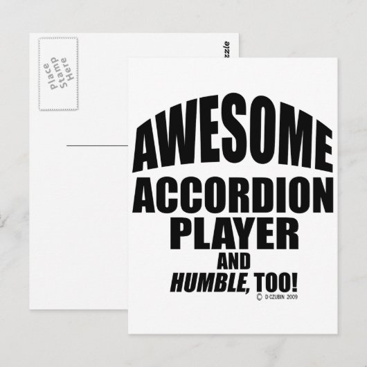 Geweldige accordeonspeler briefkaart (Voorkant / Achterkant)