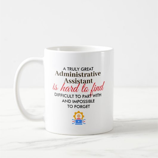 Geweldige administratieve assistent gepersonalisee koffiemok (Links)