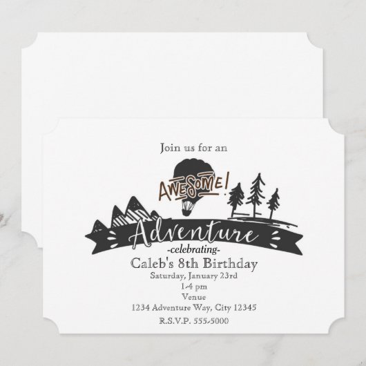 Geweldige Adventure Retro verjaardagsfeestuitnodig Kaart (Voorkant / Achterkant)