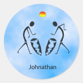 Geweldige Afrikaanse Drumming iPhone / iPad hoes Ronde Sticker