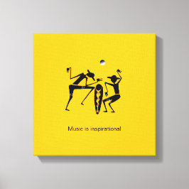 Geweldige Afrikaanse kunst silhouet dansers Canvas Afdruk