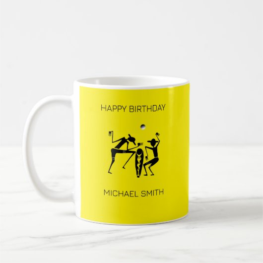 Geweldige Afrikaanse kunst silhouet dansers Koffiemok (Links)