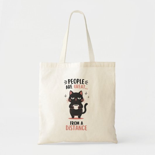 Geweldige... Afstand – Grappige Introverte Kat Tote Bag (Voorkant)