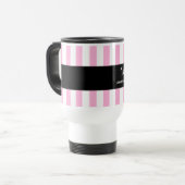 Geweldige "AIDE Pink Stripes A01" VAN DE TEACHER Reisbeker (Voorkant links)