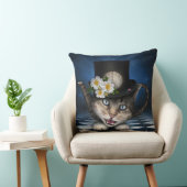 Geweldige Alice in Wonderland Teacup Cat Kussen (Stoel)