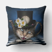 Geweldige Alice in Wonderland Teacup Cat Kussen (Achterkant)
