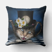 Geweldige Alice in Wonderland Teacup Cat Kussen (Voorkant)