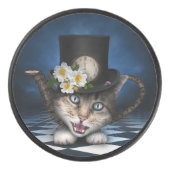 Geweldige Alice in Wonderland Theepot Kat Hockey Puck (Voorkant)