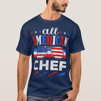 Geweldige alle Amerikaanse Chef USA Patriotic op 4 T-shirt