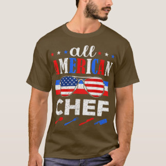 Geweldige alle Amerikaanse Chef USA Patriotic op 4 T-shirt