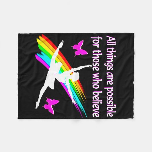 GEWELDIGE ALLE DINGEN ZIJN MOGELIJK BALLERINA DESI FLEECE DEKEN (Voorkant (Horizontaal))