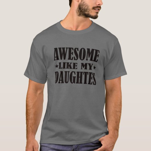Geweldige als mijn Daughters Vaderdag Funny Vinta T-shirt (Voorkant)