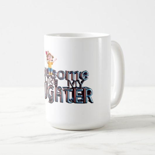 Geweldige als mijn dochter - 3D Dad Pride Design Koffiemok (Voorkant rechts)