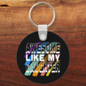 Geweldige als mijn dochter, kleurrijke familie quo sleutelhanger (Achterkant)