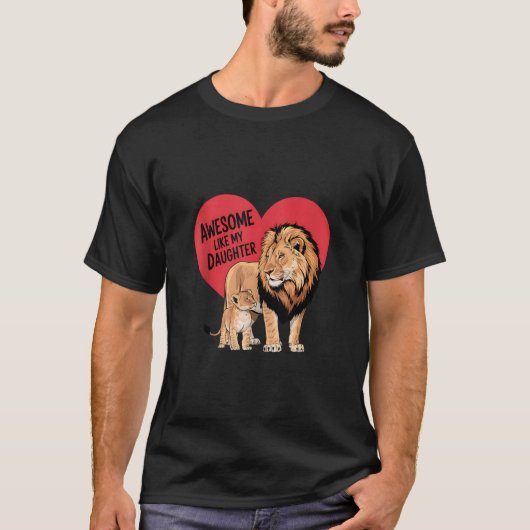 Geweldige als mijn dochter papa mama vaders dag mo t-shirt (Voorkant)