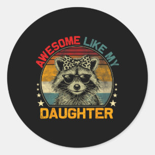 Geweldige als mijn dochter Retro Mannen Funny Fath Ronde Sticker